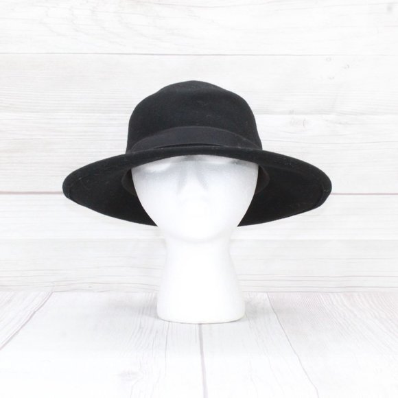 Leisure Accessories - Vintage Leisure Black Felt 100% Wool Fedora Hat Made in USA Size Medium